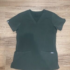 Figs Women's Dark Green Short Sleeve Top